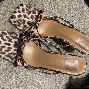 DV by Dolce Vita Leopard Print Sandals Kitten Heels